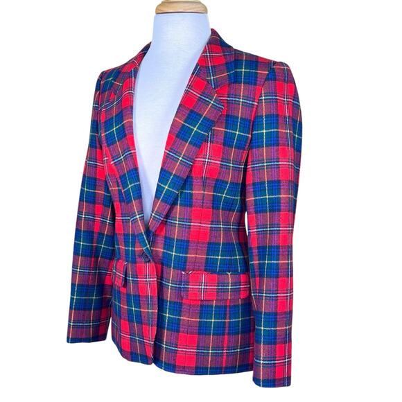 Pendleton Women’s 100% Virgin Wool Red Plaid Blazer Vintage Size 10 EUC - Picture 12 of 12